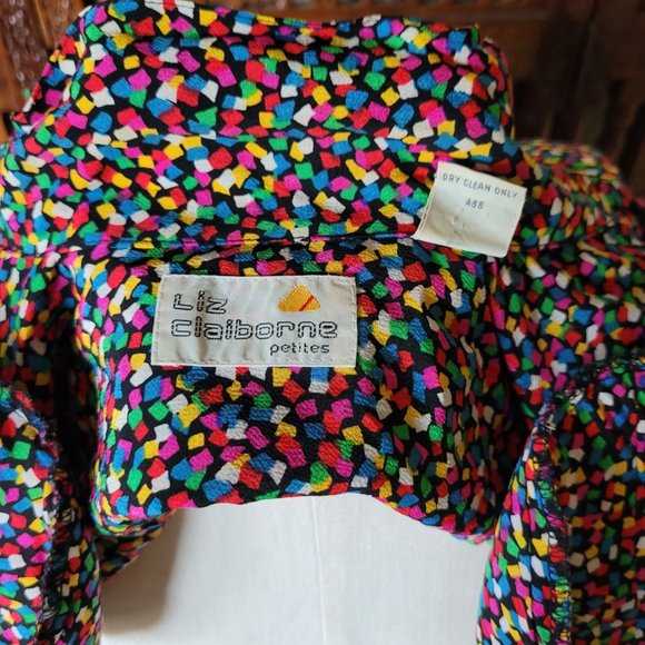 1980s Liz Claiborne Rainbow Colorful Confetti Skirt Set - Picture 5 of 16